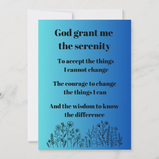 Het Serenity-gebed - Inspirerend Feestdagenkaart (Voorkant)