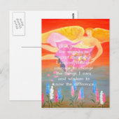 Het Serenity Gebed met Folk Art Angel Painting Briefkaart (Voorkant / Achterkant)