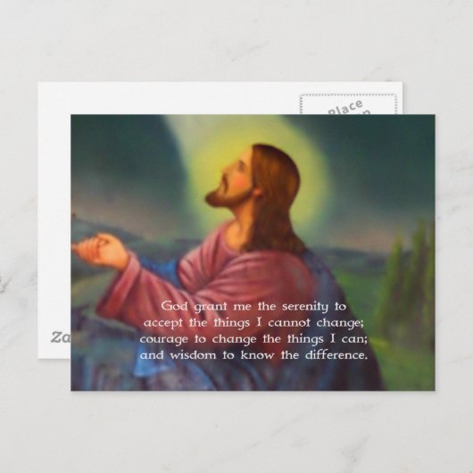 Het Serenity gebed met Jezus Christus schilderen Briefkaart (Voorkant / Achterkant)