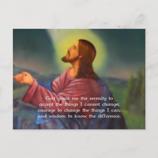Het Serenity gebed met Jezus Christus schilderen Briefkaart (Voorkant)