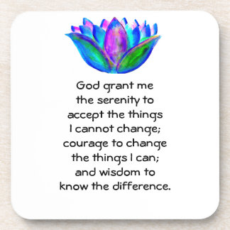 Het Serenity Prayer met Kleurrijke Lotus Blossom Bier Onderzetter