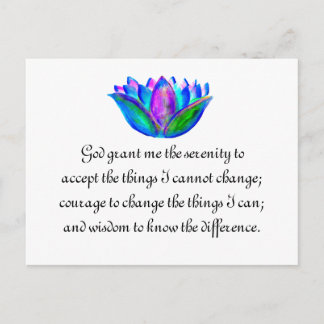 Het Serenity Prayer met Kleurrijke Lotus Blossom Briefkaart
