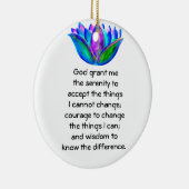 Het Serenity Prayer met Kleurrijke Lotus Blossom Keramisch Ornament (Rechts)