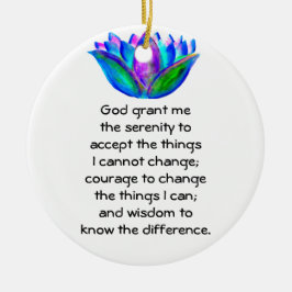 Het Serenity Prayer met Kleurrijke Lotus Blossom Keramisch Ornament