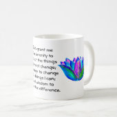 Het Serenity Prayer met Kleurrijke Lotus Blossom Koffiemok (Voorkant rechts)