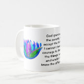 Het Serenity Prayer met Kleurrijke Lotus Blossom Koffiemok (Voorkant links)