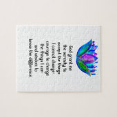 Het Serenity Prayer met Kleurrijke Lotus Blossom Legpuzzel (Horizontaal)