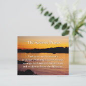 Het Serenity Prayer oranje zonsondergang briefkaar Briefkaart (Staand voorkant)