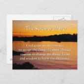 Het Serenity Prayer oranje zonsondergang briefkaar Briefkaart (Voorkant / Achterkant)