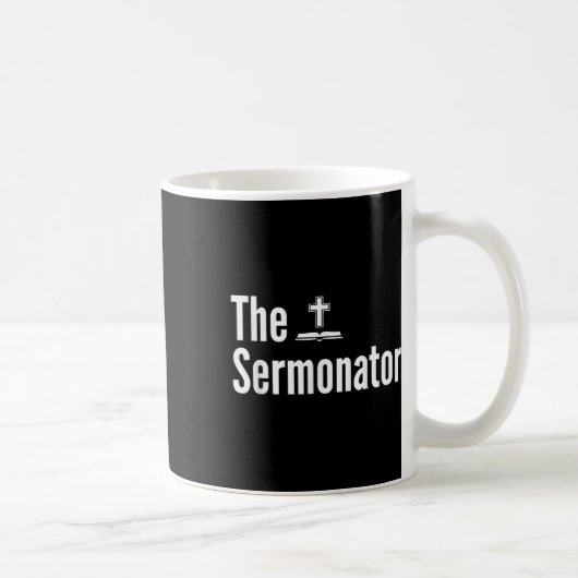 Het Sermonator Shirt Grappige Predikant Koffiemok (Rechts)