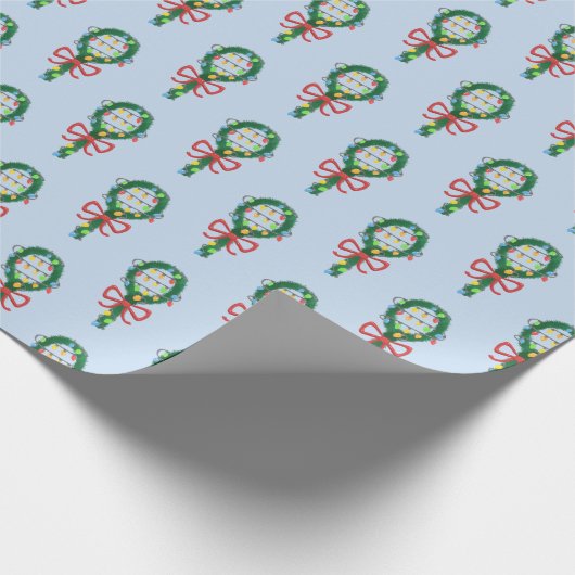 Het serveren van deze kerst tennis racket kransen cadeaupapier (Hoek)