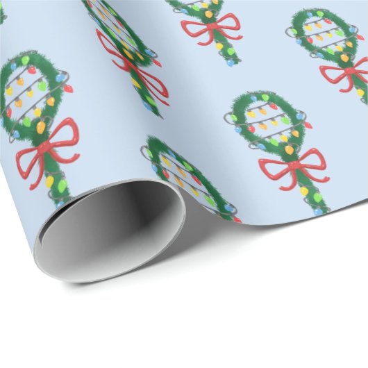 Het serveren van deze kerst tennis racket kransen cadeaupapier (Rol Hoek)