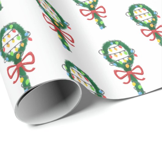 Het serveren van deze kerst tennis racket kransen cadeaupapier (Rol Hoek)