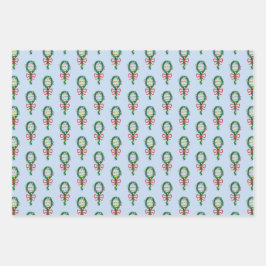 Het serveren van deze kerst tennis racket kransen inpakpapier vel