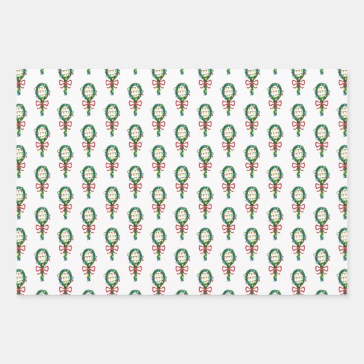 Het serveren van deze kerst tennis racket kransen inpakpapier vel (Voorkant)