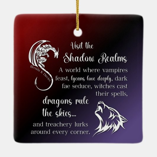 Het Shadow Realms Brenda K Davies Ceramic Ornament (Achterkant)