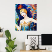 Het Shell-fontein: Evening Gown by Paquin Poster (Thuiskantoor)