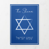 Het Shema Joods Gebed Blauw Engels Hebreeuws Drieluik Kaart (Cover)