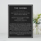 Het Shema Joods Gebed Zwart Engels Hebreeuws (Staand voorkant)