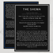 Het Shema Joods Gebed Zwart Engels Hebreeuws (Voorkant / Achterkant)