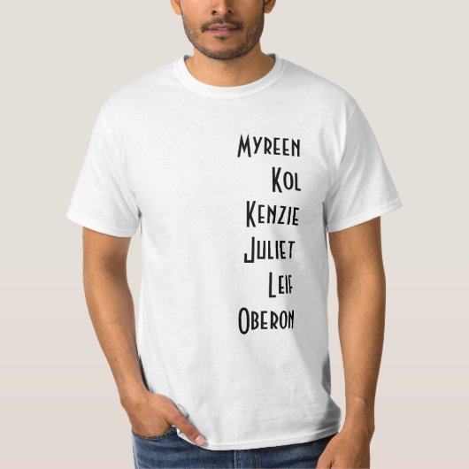 Het Shifter Academy cast t-shirt (Voorkant)