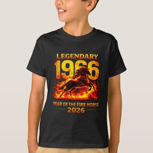 Het Shirt 1966 Vuur Paard 60ste Verjaardag (Voorkant)