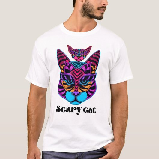 Het shirt beer het ontwerp van een kattenkop (Voorkant)