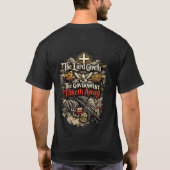 Het shirt 'De Heer Geeft, De Overheid Neemt Weg' (Achterkant)