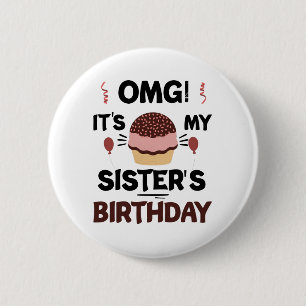Het Shirt van Birthday Party Birthday Ronde Button 5,7 Cm