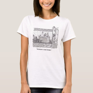 Het shirt van de cartoonvrouwen van Labrador van
