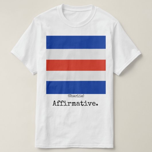 Het Shirt van de marine (Charlie), Man (Design voorkant)