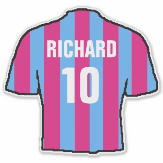 Het Shirt van het Football van de clausule & Blauw Sticker (Voorkant)