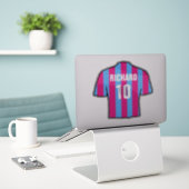 Het Shirt van het Football van de clausule & Blauw Sticker (Laptop op bureau)