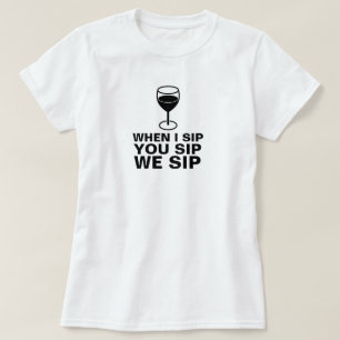 HET SHIRT VAN HET SLOKJE VAN DE WIJN
