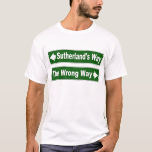 Het Shirt van het Way Street Sign Clan van Sutherl