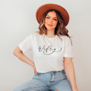 Het Shirt Wifey Cute Script Pas getrouwd