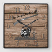 Het Shotgun Turkije jaagt in Grassy Meadow Vierkante Klok (Voorkant)