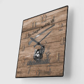 Het Shotgun Turkije jaagt in Grassy Meadow Vierkante Klok (Hoek)