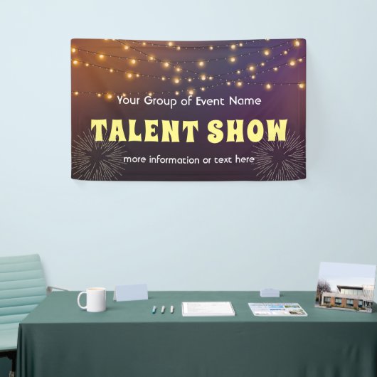 Het Show van het talent met de banner van de Licht (Beurs)