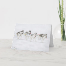 Het Siberische Rennende Team van de Schor Hond van Kaart