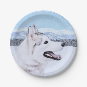 Het Siberische Schor (Zilver en Wit) het Papieren Bordje