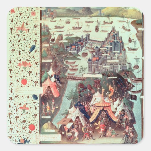 Het Siege van Constantinopel Vierkante Sticker (Voorkant)