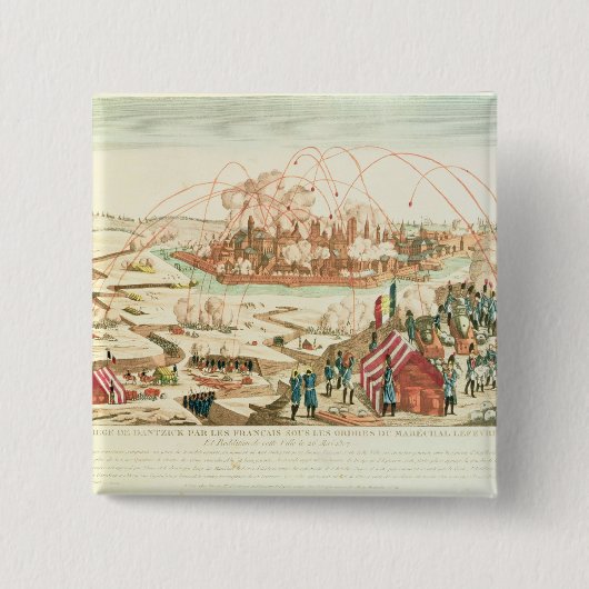 Het Siege van Danzig Vierkante Button 5,1 Cm (Voorkant)