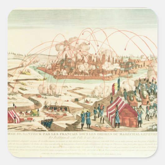 Het Siege van Danzig Vierkante Sticker (Voorkant)