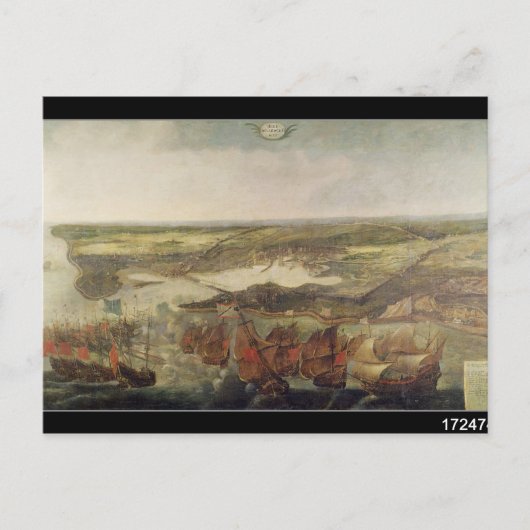 Het Siege van La Rochelle in 1628 Briefkaart (Voorkant)