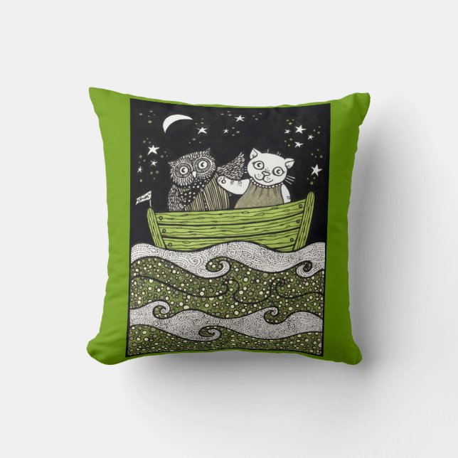 Het Sierkussen van de Owl en de Pussycat-liefde (Voorkant)
