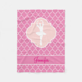 Het Silhouet Roze Quatrefoil van de ballerina met Fleece Deken