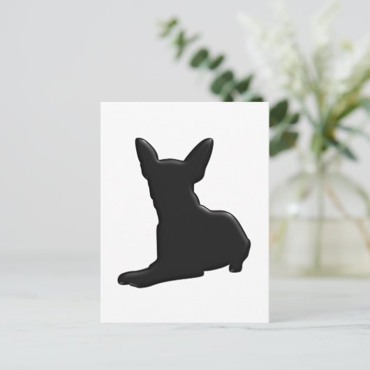 Het Silhouet van Chihuahua van de hond Briefkaart (Staand voorkant)