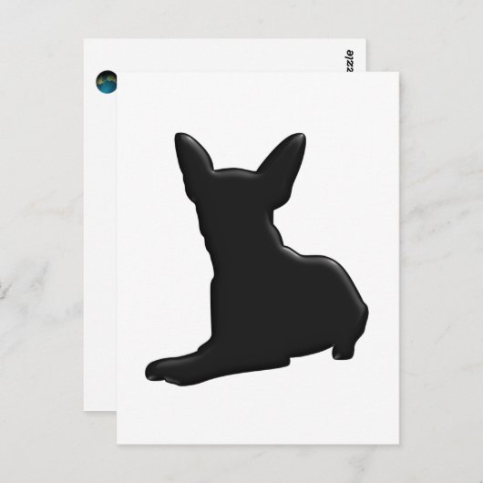 Het Silhouet van Chihuahua van de hond Briefkaart (Voorkant / Achterkant)