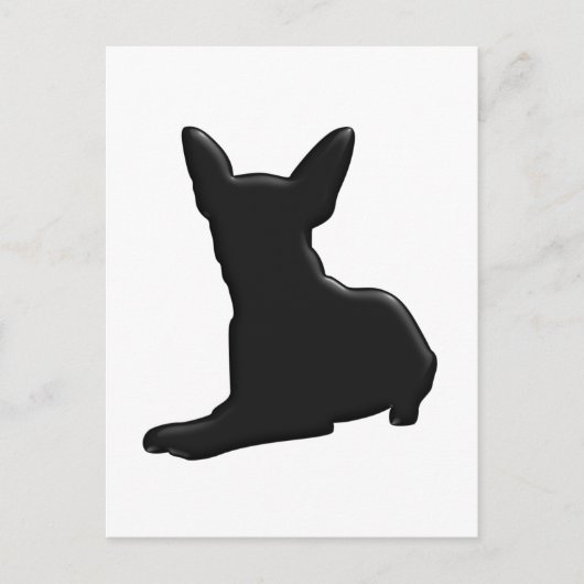 Het Silhouet van Chihuahua van de hond Briefkaart (Voorkant)